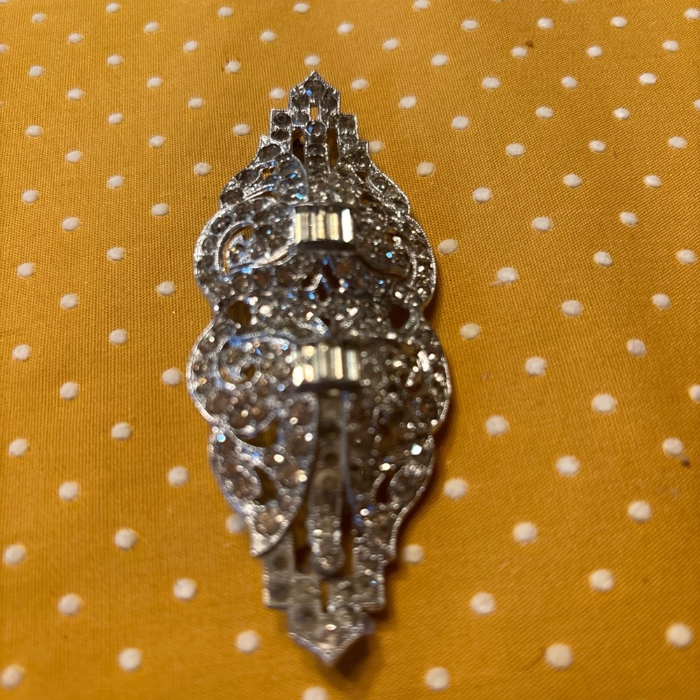 Art Deco Double Clip Brooch - Picture 7 of 8